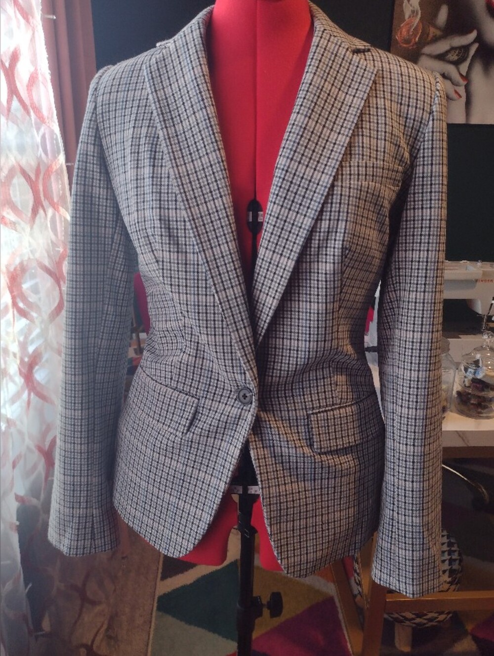 a new day Gray Plaid Single-Button Sport Coat